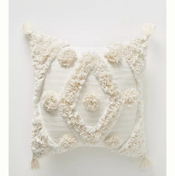 Anthropologie Tufted Mila square pillow- ivory